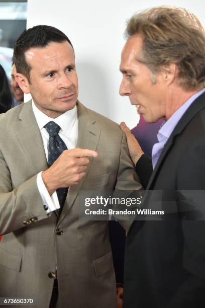 Director Alex Ranarivelo and actor William Fichtner attend the premiere of 'American Wrestler: The Wizard' at Regal LA Live Stadium 14 on April 26th,...