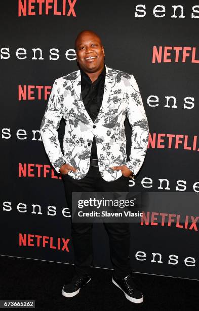 Actor Tituss Burgess attends "Sense8" New York Premiere at AMC Lincoln Square Theater on April 26, 2017 in New York City.