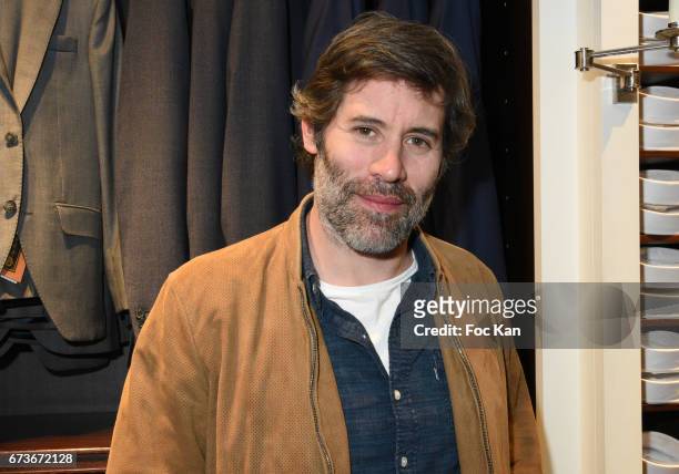 Actor/director Jalil Lespert attends "Aston Martin by Hackett" : Capsule Collection Launch at Hackett Store Capucines on April 26, 2017 in Paris,...