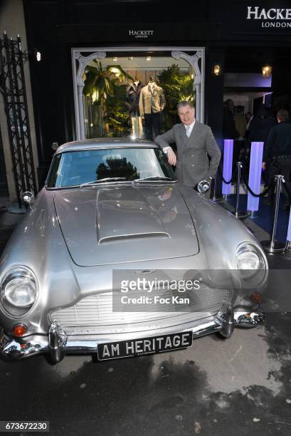 Jeremy Hackett attends "Aston Martin by Hackett" : Capsule Collection Launch at Hackett Store Capucines on April 26, 2017 in Paris, France.
