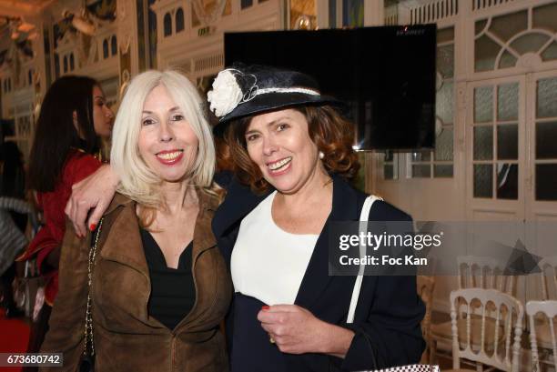 Veronique Koch and hatter Marie Mirabelle Desnos attend "Fashion Night Couture 2017" Show at Salon des Miroirs on April 26, 2017 in Paris, France.