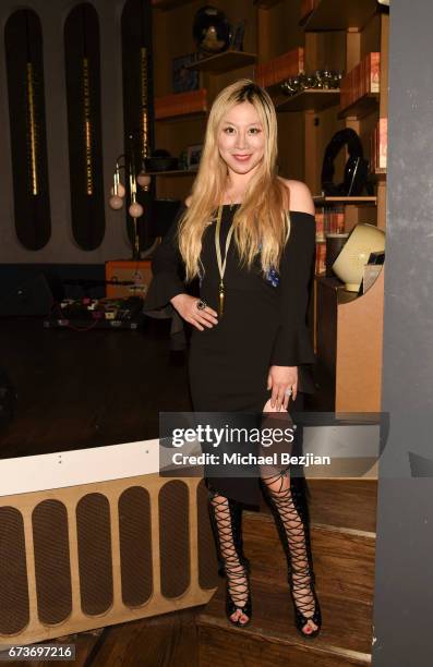 Alice Aoki arrives at Voices of Tomorrow - Shannon K Album Launch for "Perpetual" at The Peppermint Club on April 26, 2017 in Los Angeles, California.