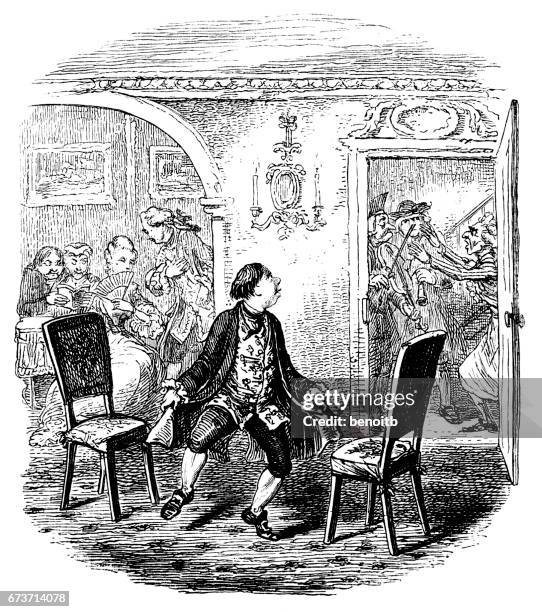 dancing alone - man dancing funny stock illustrations