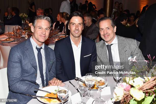 Jeffrey Alan Marks, Nathan Orsman and Steven Gambral attend Housing Works' Groundbreaker Awards Dinner 2017 at Metropolitan Pavilion on April 26,...