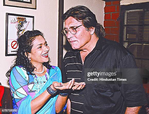 Bollywood actor and Gurdaspur MP Vinod Khanna with his wife Kavita, on August 24 in Mumbai, India. Veteran actor and sitting BJP MP Vinod Khanna...