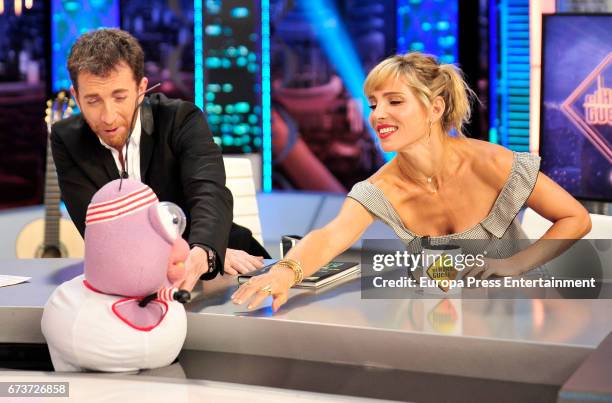 Elsa Pataky and Pablo Motos attend 'El Hormiguero' Tv show at Vertice Studios on April 26, 2017 in Madrid, Spain.