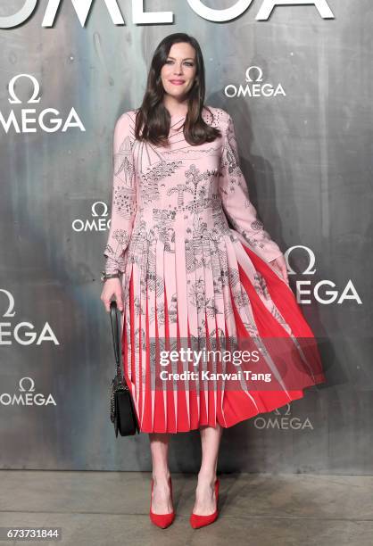 Liv Tyler attends the Lost In Space event to celebrate the 60th anniversary of the OMEGA Speedmaster at the Tate Modern on April 26, 2017 in London,...