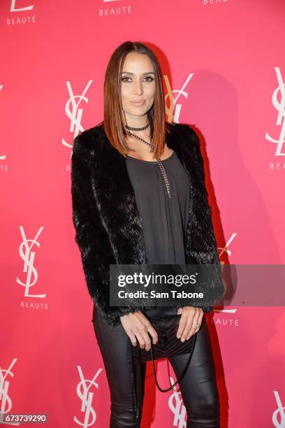 Snezana Markoski arrives at Meat Market as YSL Beauty Club Takes Over Melbourne on April 27, 2017 in Melbourne, Australia.