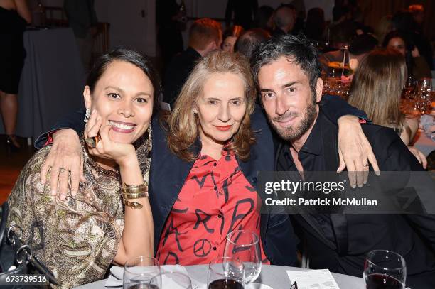 Natalie Kates, Maripol and Jean Marc Houmard attend Housing Works' Groundbreaker Awards Dinner 2017 at Metropolitan Pavilion on April 26, 2017 in New...