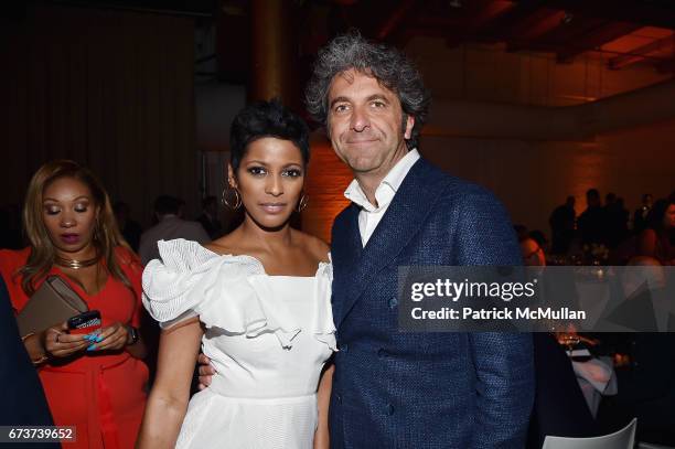 Tamron Hall and Stefano Lago attend Housing Works' Groundbreaker Awards Dinner 2017 at Metropolitan Pavilion on April 26, 2017 in New York City.