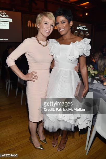 Barbara Corcoran and Tamron Hall attend Housing Works' Groundbreaker Awards Dinner 2017 at Metropolitan Pavilion on April 26, 2017 in New York City.