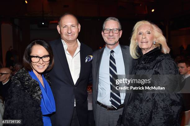 Alina Cho, John Demsey, Michael Boodro and Cynthia Frank attend Housing Works' Groundbreaker Awards Dinner 2017 at Metropolitan Pavilion on April 26,...