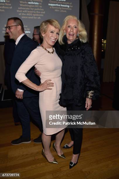 Barbara Corcoran and Cynthia Frank attend Housing Works' Groundbreaker Awards Dinner 2017 at Metropolitan Pavilion on April 26, 2017 in New York City.
