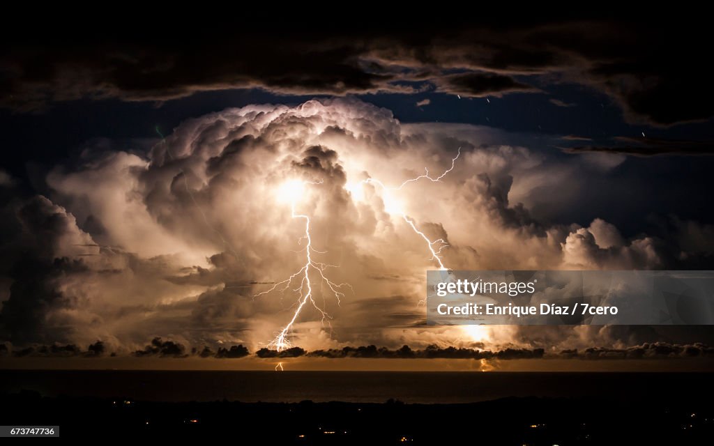 Stormy night over Byron Bay