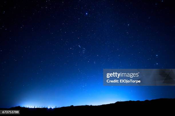 view of sky and stars, orion nebula, punta negra near piriápolis city, maldonado - orion nebula stock pictures, royalty-free photos & images