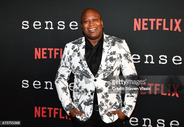 Actor Tituss Burgess attends "Sense8" New York Premiere at AMC Lincoln Square Theater on April 26, 2017 in New York City.