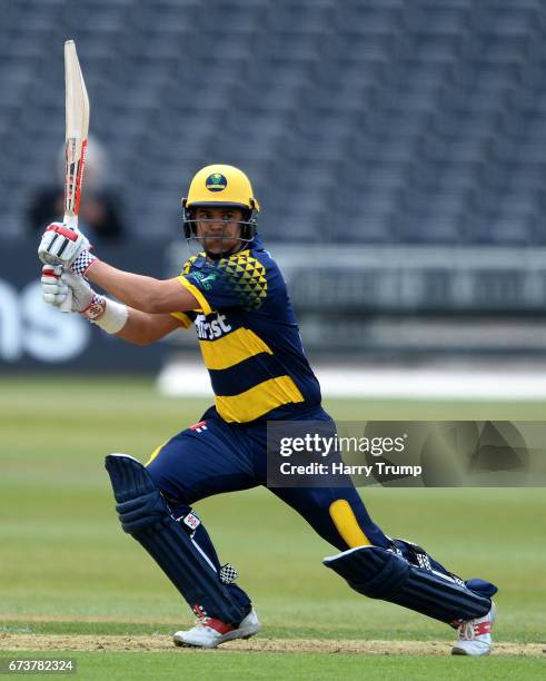 Jacques Rudolph of Glamorgan bats during the Royal London One-Day Cup between Gloucestershire and Glamorgan at The Brightside Ground on April 27,...