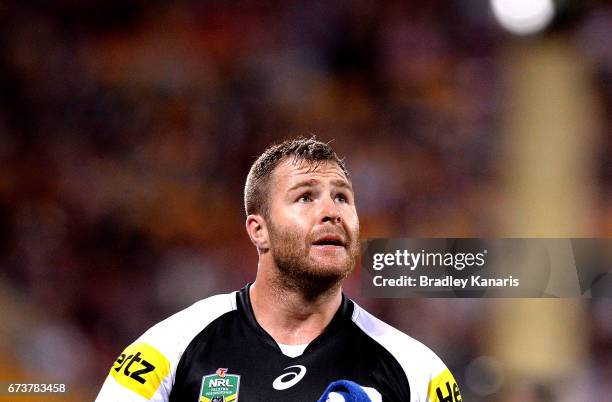 Trent Merrin of the Panthers during the round nine NRL match between the Brisbane Broncos and the Penrith Panthers at Suncorp Stadium on April 27,...