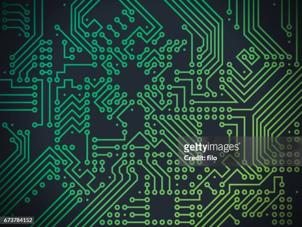 illustrazioni stock, clip art, cartoni animati e icone di tendenza di circuit board technology abstract background - scheda a circuito