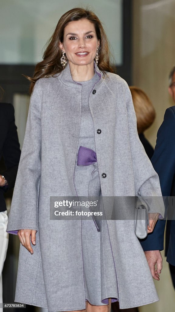 Queen Letizia Of Spain Attends Educative Congress Of Rare Diseases in Valencia