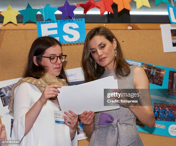 Queen Letizia of Spain attends the Educative Congress of Rare Diseases at Facultad de Ciencias de la Salud. Universidad Cardenal Herrera on April 27,...