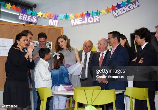 Queen Letizia of Spain attends the Educative Congress of Rare Diseases at Facultad de Ciencias de la Salud. Universidad Cardenal Herrera on April 27,...