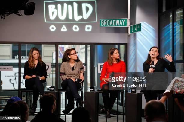 Dr. Kate Biberdorf, Nicole Hernandez Hammer, Tiernan Sittenfeld, and Dr. Caroline Weinberg attend the Build series smart girls panel at Build Studio...