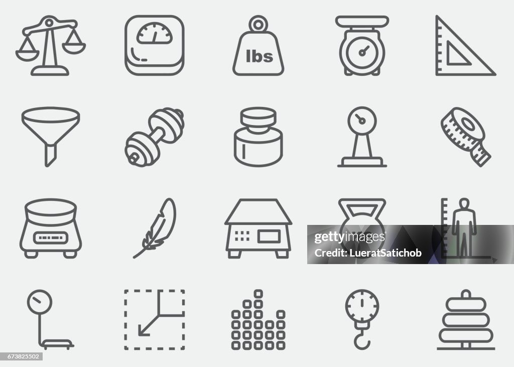 Weights and Scales Line Icons | EPS 10