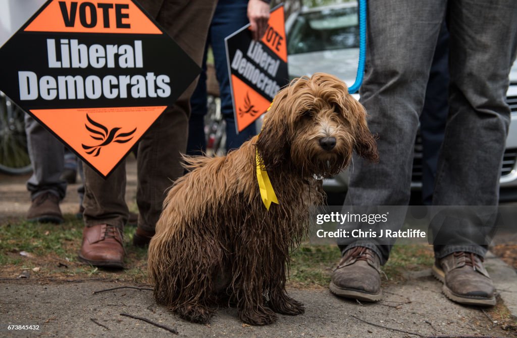 Tim Farron Delivers An Election Campaign Speech At A Housing Charity