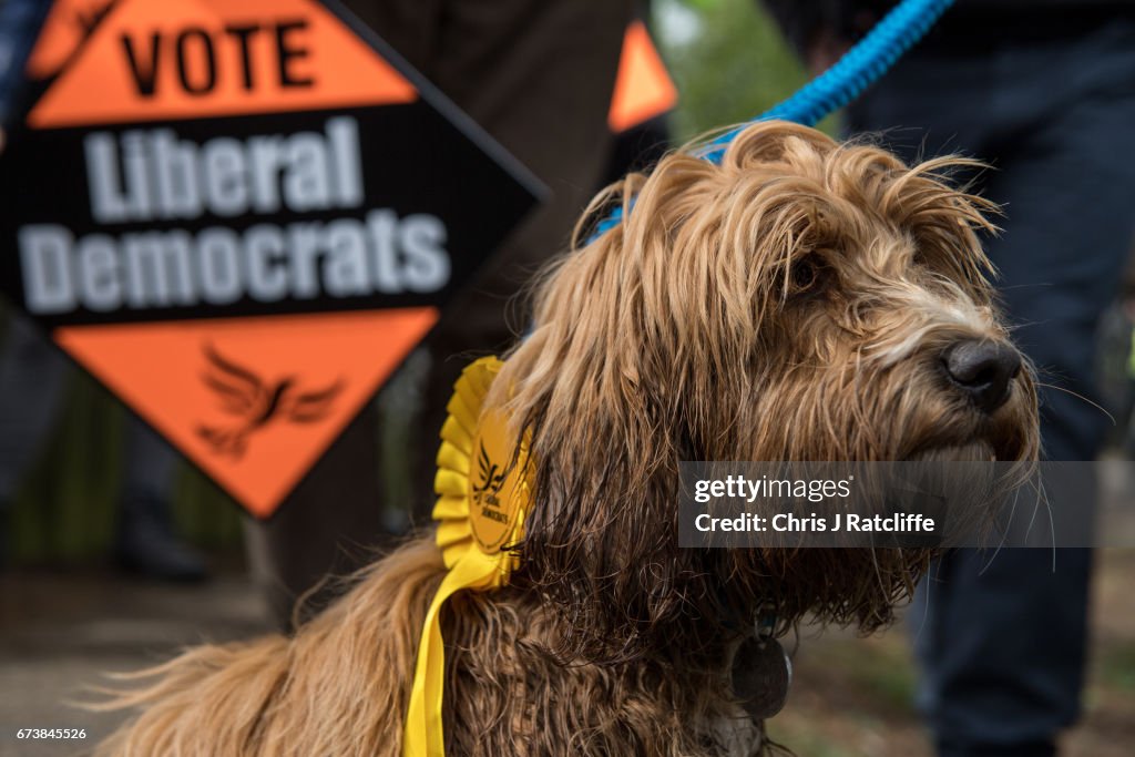 Tim Farron Delivers An Election Campaign Speech At A Housing Charity