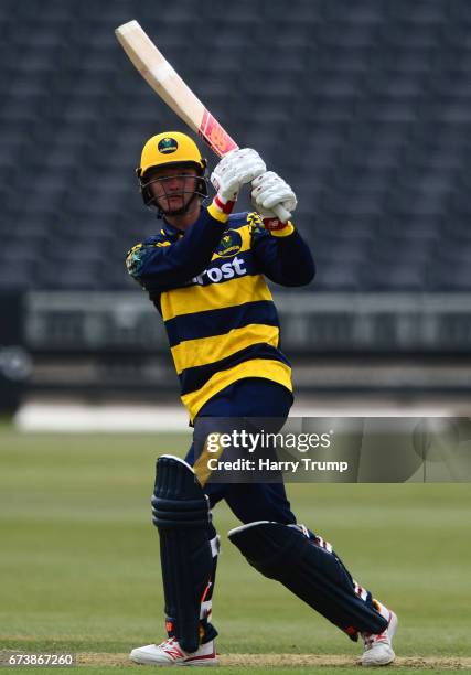 Aneurin Donald of Glamorgan bats during the Royal London One-Day Cup between Gloucestershire and Glamorgan at The Brightside Ground on April 27, 2017...