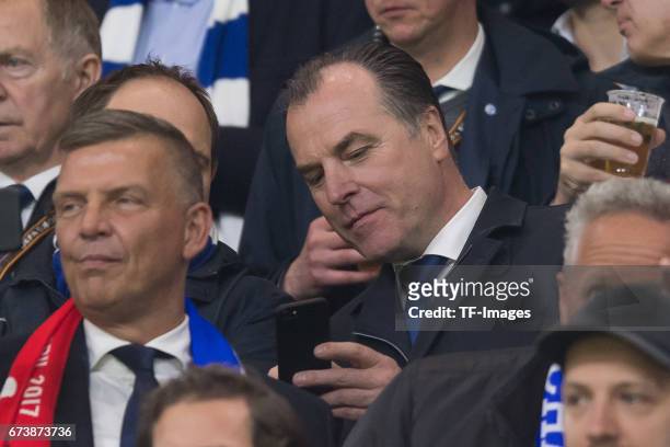 Clemens Toennies of Schalke looks on during the UEFA Europa League Quarter Final first leg match between Ajax Amsterdam and FC Schalke 04 at...
