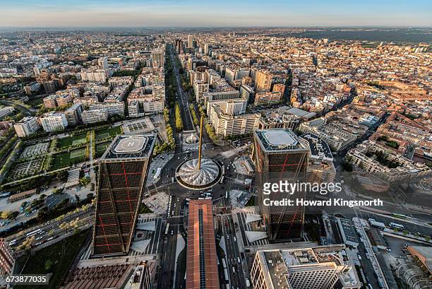 aerial view of madrid, spain - madrid aerial stock pictures, royalty-free photos & images