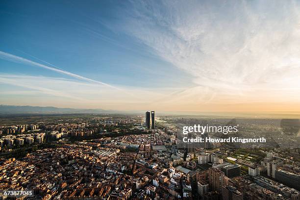 aerial view of madrid, spain - madrid stockfoto's en -beelden