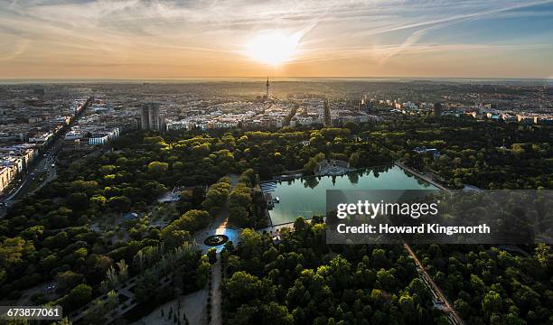aerial view of madrid, spain - madrid stock pictures, royalty-free photos & images
