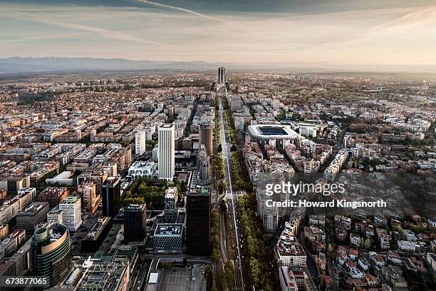 aerial view of madrid, spain - madrid stock pictures, royalty-free photos & images