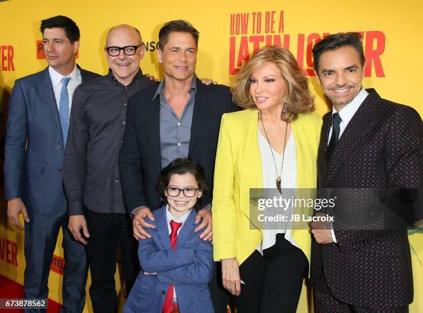 Rob Corddry, Ken Marin, Raphael Alejandro, Rob Lowe, Raquel Welch and Eugenio Derbez attend the premiere of Pantelion Films' 'How To Be A Latin...