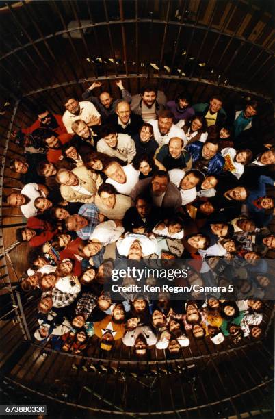 Director Jonathan Demme, cast and crew are photographed on the set of 'The Silence of the Lambs' in 1989 around Pittsburgh, Pennsylvania. CREDIT MUST...