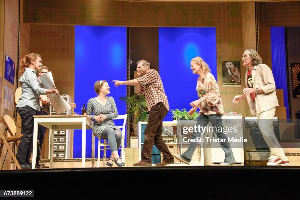 Luise Schubert, Eric Bouwer, Claudia Rieschel, Heinrich Schafmeister, Annalena Mueller and Winfried Glatzeder during the 'Wir sind die...