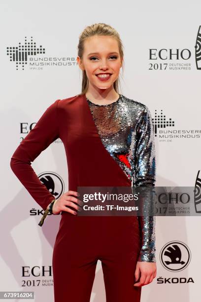 Lina Larissa Strahl on the red carpet during the ECHO German Music Award in Berlin, Germany on April 06, 2017.