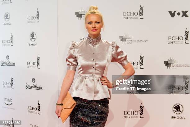 Franziska Knuppe on the red carpet during the ECHO German Music Award in Berlin, Germany on April 06, 2017.