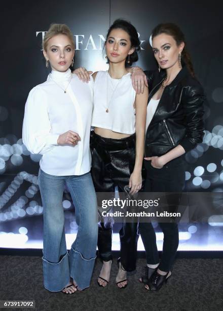 Models at the Tiffany HardWear Los Angeles Preview with The Art of Elysium at Elysium Art Salons on April 26, 2017 in Los Angeles, California.