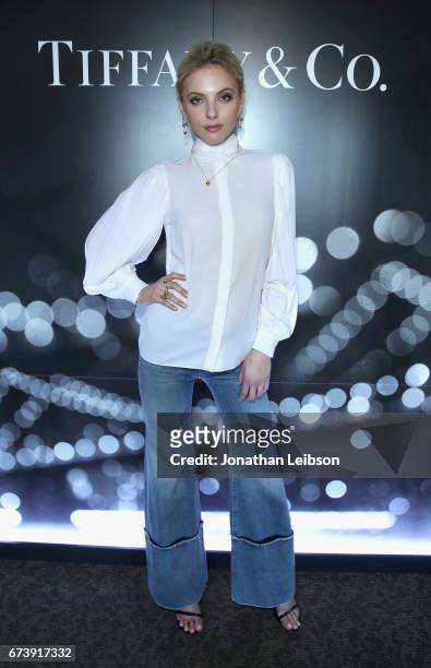 Model is seen at the Tiffany HardWear Los Angeles Preview with The Art of Elysium at Elysium Art Salons on April 26, 2017 in Los Angeles, California.