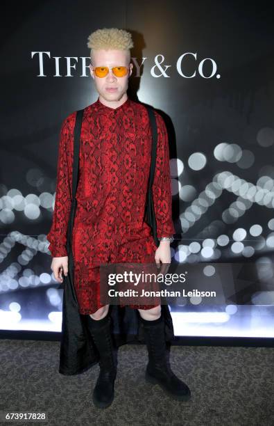 Model Shaun Ross at the Tiffany HardWear Los Angeles Preview with The Art of Elysium at Elysium Art Salons on April 26, 2017 in Los Angeles,...