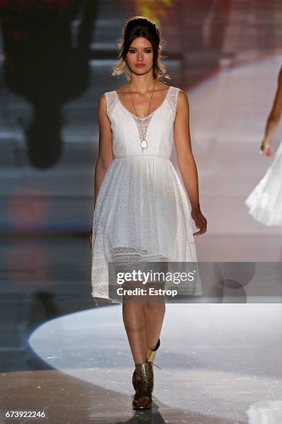 Model walks the runway at Marylise & Rembo Styling during Barcelona Bridal Fashion Week 2017 on April 27, 2017 in Barcelona, Spain.