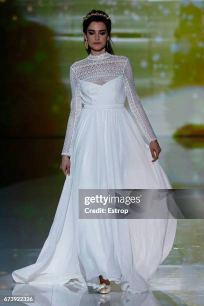 Model walks the runway at Marylise & Rembo Styling during Barcelona Bridal Fashion Week 2017 on April 27, 2017 in Barcelona, Spain.