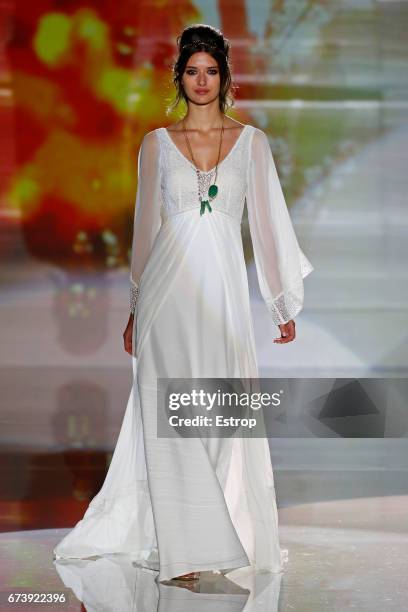 Model walks the runway at Marylise & Rembo Styling during Barcelona Bridal Fashion Week 2017 on April 27, 2017 in Barcelona, Spain.