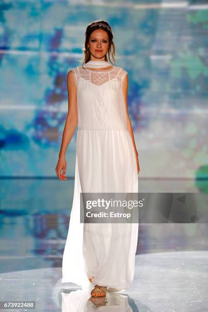 Model walks the runway at Marylise & Rembo Styling during Barcelona Bridal Fashion Week 2017 on April 27, 2017 in Barcelona, Spain.