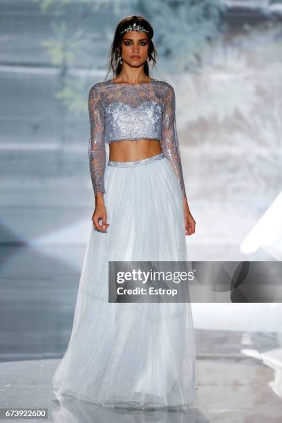 Model walks the runway at Marylise & Rembo Styling during Barcelona Bridal Fashion Week 2017 on April 27, 2017 in Barcelona, Spain.