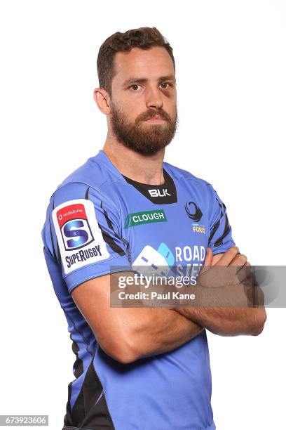 Luke Morahan poses during a Western Force Super Rugby headshots session at the Rugby WA office on April 27, 2017 in Perth, Australia.